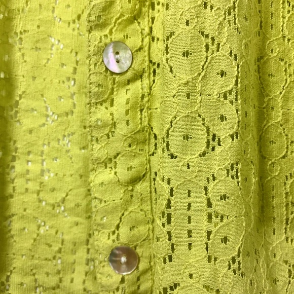 Ruby Rd Favorites Bold Lace Button V Neck Blouse - Picture 6 of 8